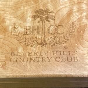 Beverly Hills Country Club Light Brown Wooden Hinged Box soft lining Keepsake